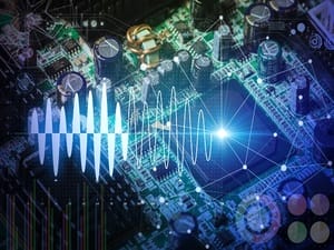 Electronic Circuit Board And Digital Information Technology Concept.